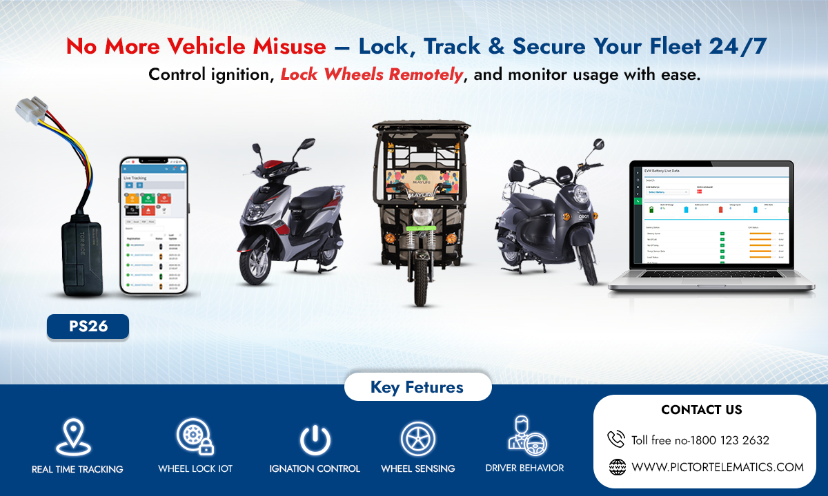 Pictor PS26 – Wheel Lock IOT EV Vehicle Tracking Device